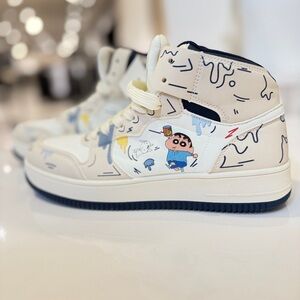 High-Top Sneakers with Cartoon Design